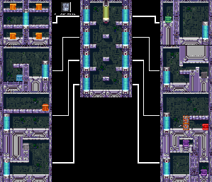 Thumbnail for a map of Teleports for the SNES game Mega Man & Bass.