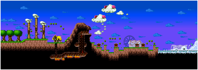 Thumbnail for a map of World (In-Game Map) for the SNES game Mr Nutz.
