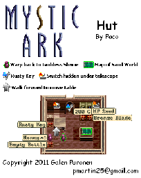 Thumbnail for a map of Sand World Hut for the SNES game Mystic Ark.