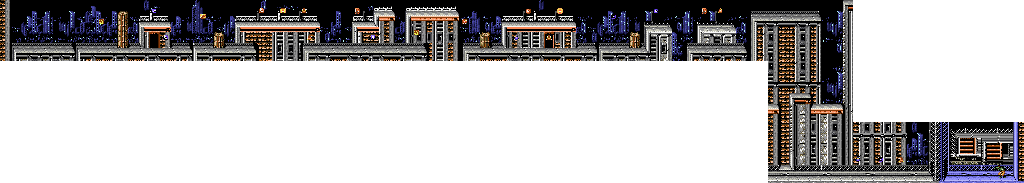 Thumbnail for a map of Ninja Gaiden - Episode II: The Dark Sword Of Chaos Act I - Scene 1 for the SNES game Ninja Gaiden Trilogy.