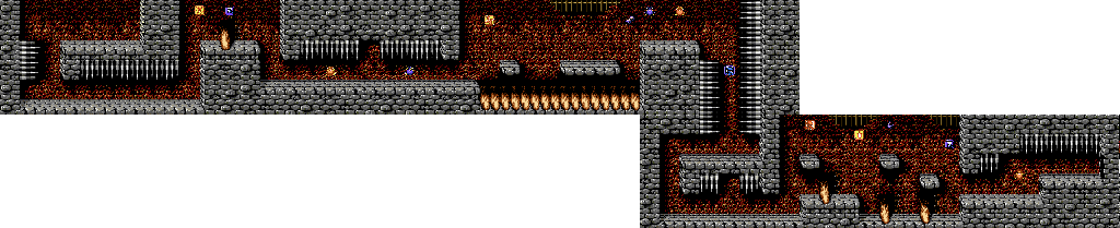 Thumbnail for a map of Ninja Gaiden - Episode II: The Dark Sword Of Chaos Act V - Scene 2 for the SNES game Ninja Gaiden Trilogy.