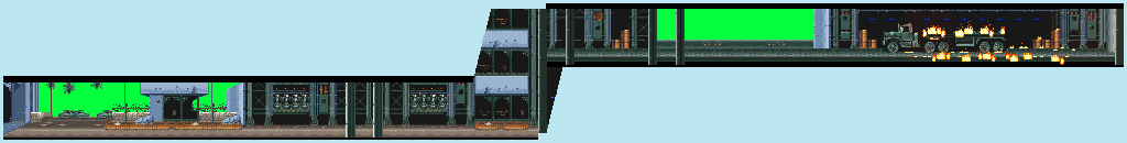 Thumbnail for a map of Stage 1 for the SNES game The Ninja Warriors.
