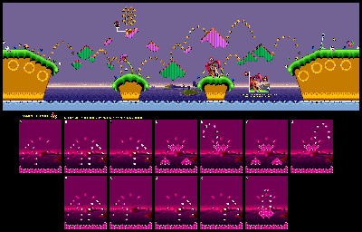 Thumbnail for a map of Cotton Island Log Falls for the SNES game Plok!.