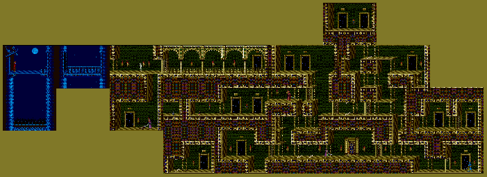 Thumbnail for a map of Level 15 for the SNES game Prince Of Persia.