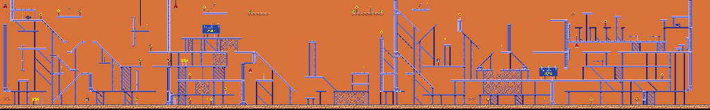 Thumbnail for a map of "Rock 'N Rivet" 2-1 (Unmarked) for the SNES game Road Runner's Death Valley Rally.