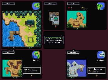 Thumbnail for a map of Harbor, South Isle Pier, Inlet & Snow Harbor for the SNES game Robotrek.