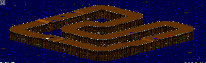 Thumbnail for a map of Bogmire - Divisions B & A Track 1 for the SNES game Rock N' Roll Racing.