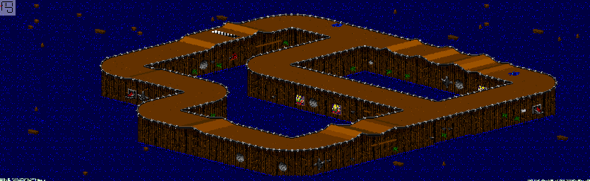 Thumbnail for a map of Bogmire - Divisions B & A Track 2 for the SNES game Rock N' Roll Racing.