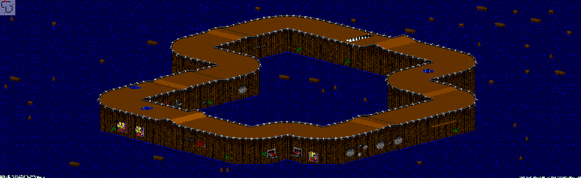 Thumbnail for a map of Bogmire - Divisions B & A Track 3 for the SNES game Rock N' Roll Racing.