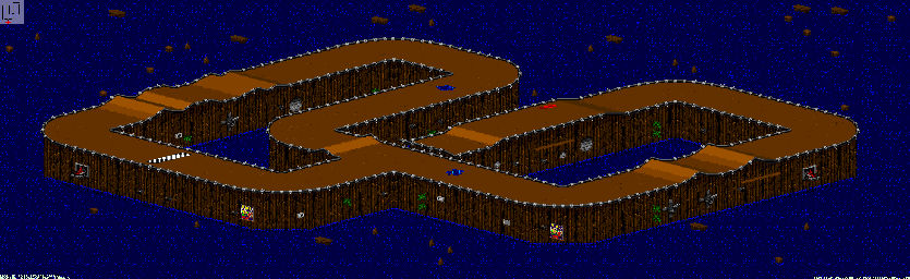 Thumbnail for a map of Bogmire - Divisions B & A Track 6 for the SNES game Rock N' Roll Racing.