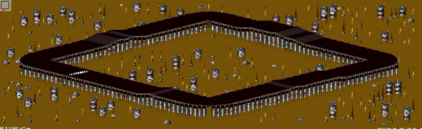 Thumbnail for a map of Chem VI - Divisions B & A Track 1 for the SNES game Rock N' Roll Racing.