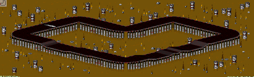 Thumbnail for a map of Chem VI - Divisions B & A Track 2 for the SNES game Rock N' Roll Racing.