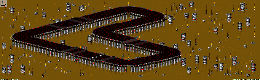 Thumbnail for a map of Chem VI - Divisions B & A Track 4 for the SNES game Rock N' Roll Racing.