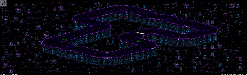 Thumbnail for a map of Drakonis - Divisions B & A Track 2 for the SNES game Rock N' Roll Racing.