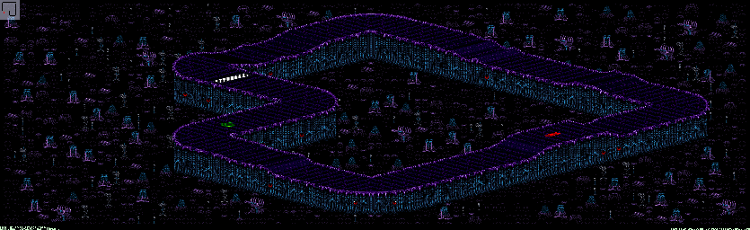 Thumbnail for a map of Drakonis - Divisions B & A Track 3 for the SNES game Rock N' Roll Racing.