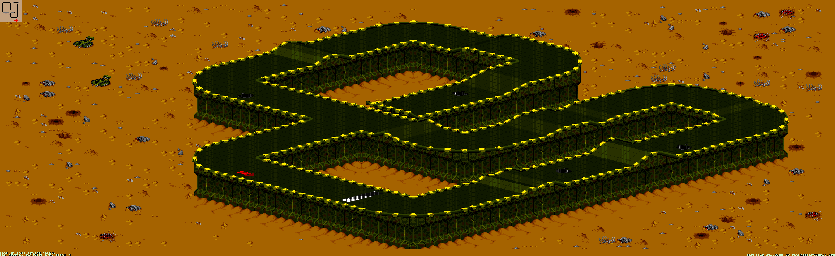 Thumbnail for a map of New Mojave - Divisions B & A Track 4 for the SNES game Rock N' Roll Racing.