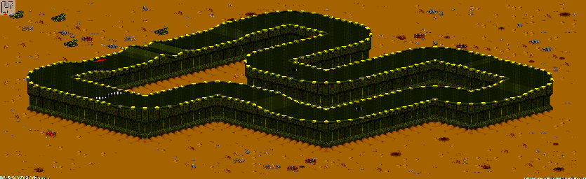 Thumbnail for a map of New Mojave - Divisions B & A Track 5 for the SNES game Rock N' Roll Racing.