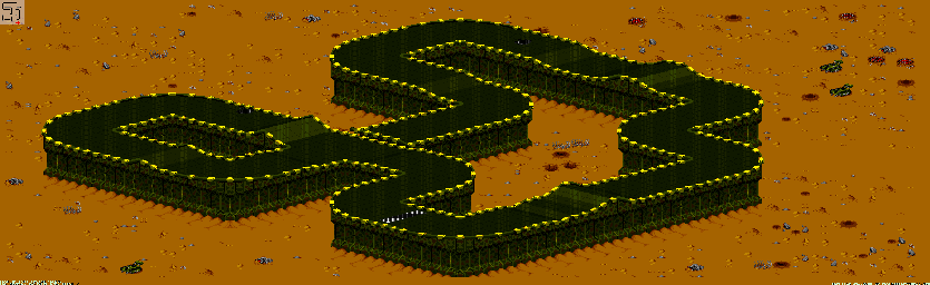 Thumbnail for a map of New Mojave - Divisions B & A Track 7 for the SNES game Rock N' Roll Racing.