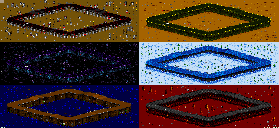 Thumbnail for a map of Vs. Mode Track 1 for the SNES game Rock N' Roll Racing.