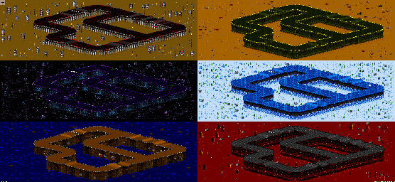 Thumbnail for a map of Vs. Mode Track 11 for the SNES game Rock N' Roll Racing.