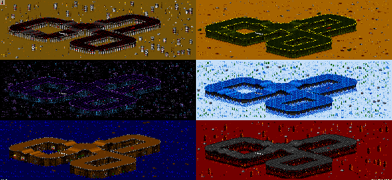 Thumbnail for a map of Vs. Mode Track 13 for the SNES game Rock N' Roll Racing.