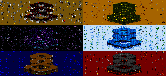 Thumbnail for a map of Vs. Mode Track 14 for the SNES game Rock N' Roll Racing.
