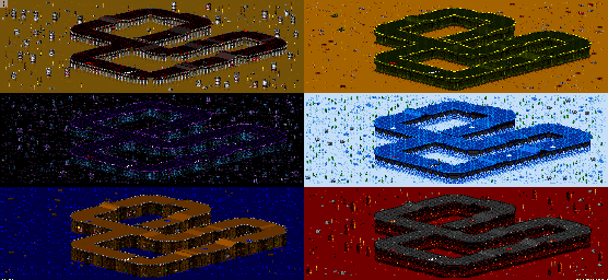 Thumbnail for a map of Vs. Mode Track 19 for the SNES game Rock N' Roll Racing.