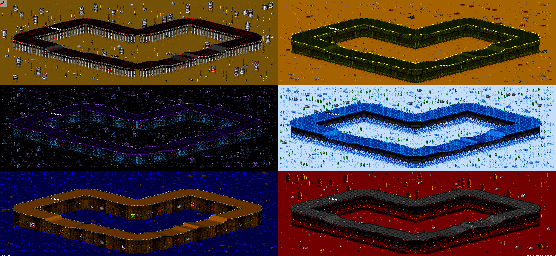 Thumbnail for a map of Vs. Mode Track 2 for the SNES game Rock N' Roll Racing.