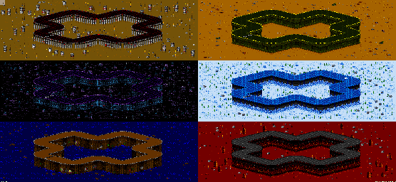 Thumbnail for a map of Vs. Mode Track 21 for the SNES game Rock N' Roll Racing.