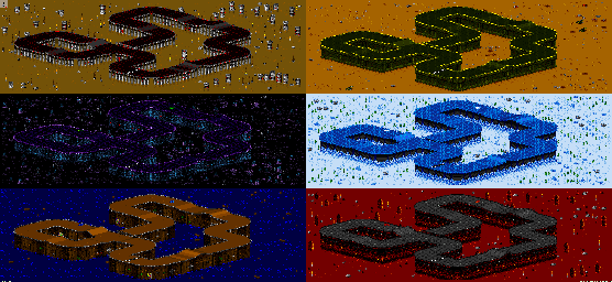 Thumbnail for a map of Vs. Mode Track 22 for the SNES game Rock N' Roll Racing.