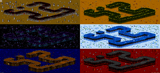 Thumbnail for a map of Vs. Mode Track 25 for the SNES game Rock N' Roll Racing.