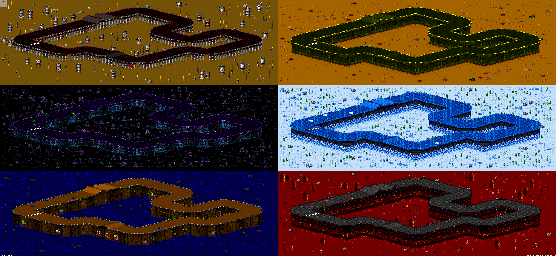 Thumbnail for a map of Vs. Mode Track 26 for the SNES game Rock N' Roll Racing.