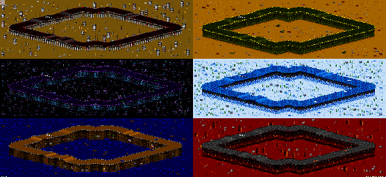 Thumbnail for a map of Vs. Mode Track 9 for the SNES game Rock N' Roll Racing.