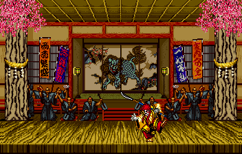 Thumbnail for a map of Tokyo, Japan (Kyoshiro) (Animated) for the SNES game Samurai Shodown.