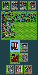 Thumbnail for a map of Town Of Arkasas for the SNES game Silva Saga II: The Legend Of Light And Darkness.