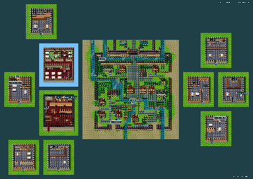 Thumbnail for a map of Town Of Bandol for the SNES game Silva Saga II: The Legend Of Light And Darkness.