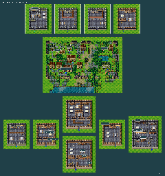 Thumbnail for a map of Village Of Dolun for the SNES game Silva Saga II: The Legend Of Light And Darkness.