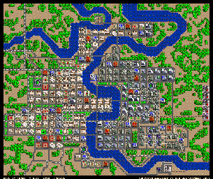 Thumbnail for a map of Scenario Bern - Traffic - 1965 (Animated) for the SNES game SimCity.