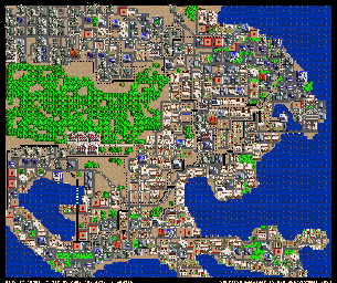 Thumbnail for a map of Scenario Rio de Janeiro - Coastal Flooding - 2047 (Animated) for the SNES game SimCity.