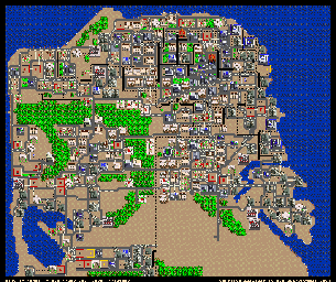 Thumbnail for a map of Scenario San Francisco - Earthquake - 1906 (Animated) for the SNES game SimCity.