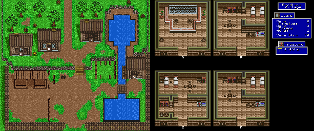 Thumbnail for a map of Peddlers Village for the SNES game Slayers.