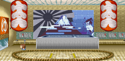 Thumbnail for a map of Japan (E. Honda) for the SNES game Street Fighter II Turbo: Hyper Fighting.