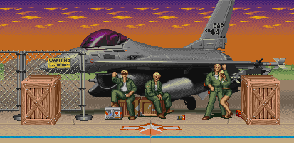 Thumbnail for a map of U.S.A. (Guile) for the SNES game Street Fighter II Turbo: Hyper Fighting.
