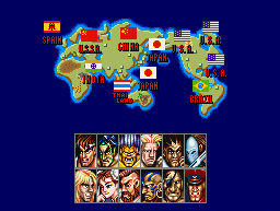Thumbnail for a map of World for the SNES game Street Fighter II Turbo: Hyper Fighting.