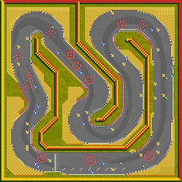 Thumbnail for a map of Race Helmut 2 for the SNES game Street Racer.