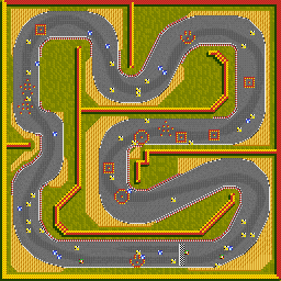 Thumbnail for a map of Race Helmut 3 for the SNES game Street Racer.