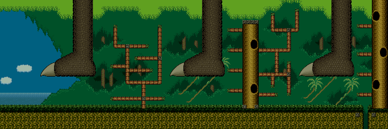 Thumbnail for a map of Jurassic Island for the SNES game Super Bonk.