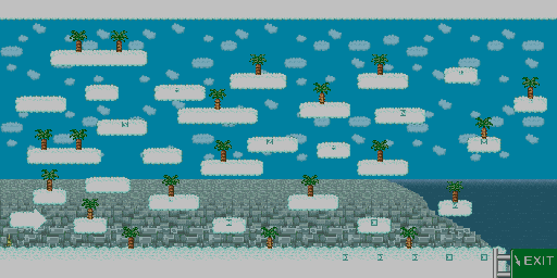 Thumbnail for a map of Trampo Clouds for the SNES game Super Bonk.