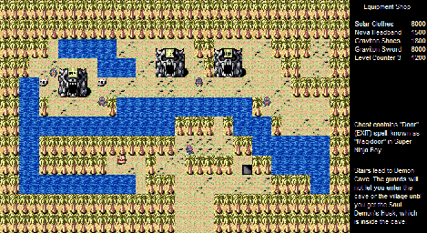 Thumbnail for a map of Demon Village for the SNES game Super Chinese World 3.