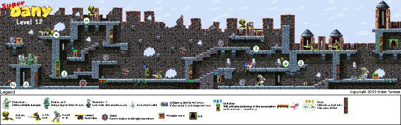 Thumbnail for a map of Level 12 for the SNES game Super Dany.